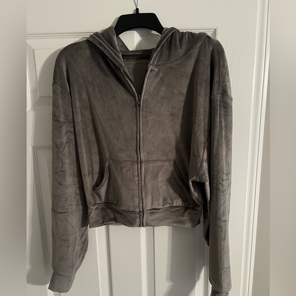 SKIMS Jackets & Blazers - SKIMS Gray Zip-Up Jacket